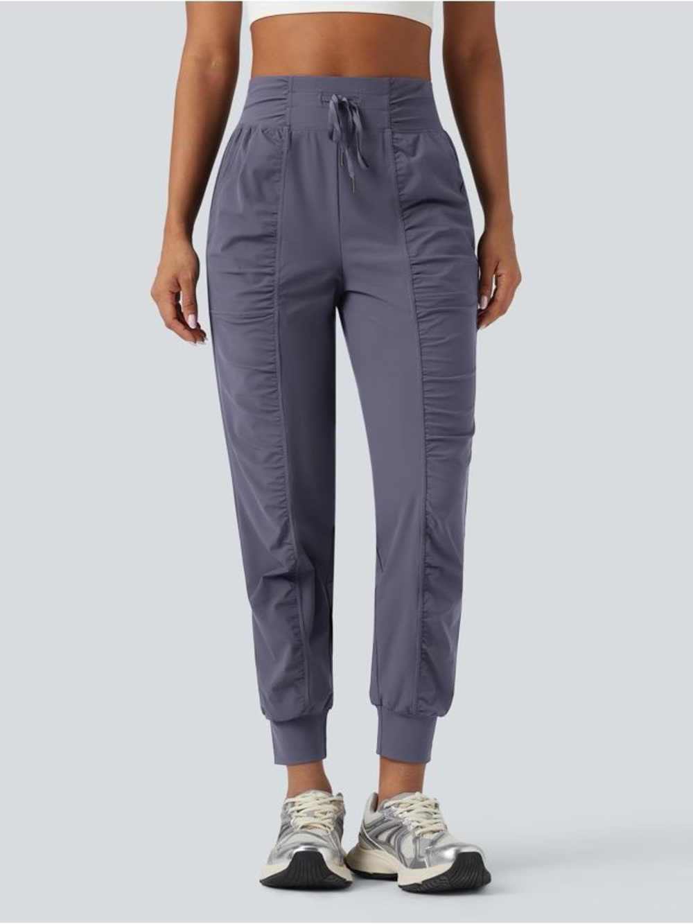 HALARA High Waisted Drawstring Ruched Tapered Quick Dry Cool Touch Dance Joggers